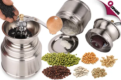 From QR69, Grind Up Coffee Beans, Seeds & More with a Stainless Steel Mill! (Up to QR320 Value)